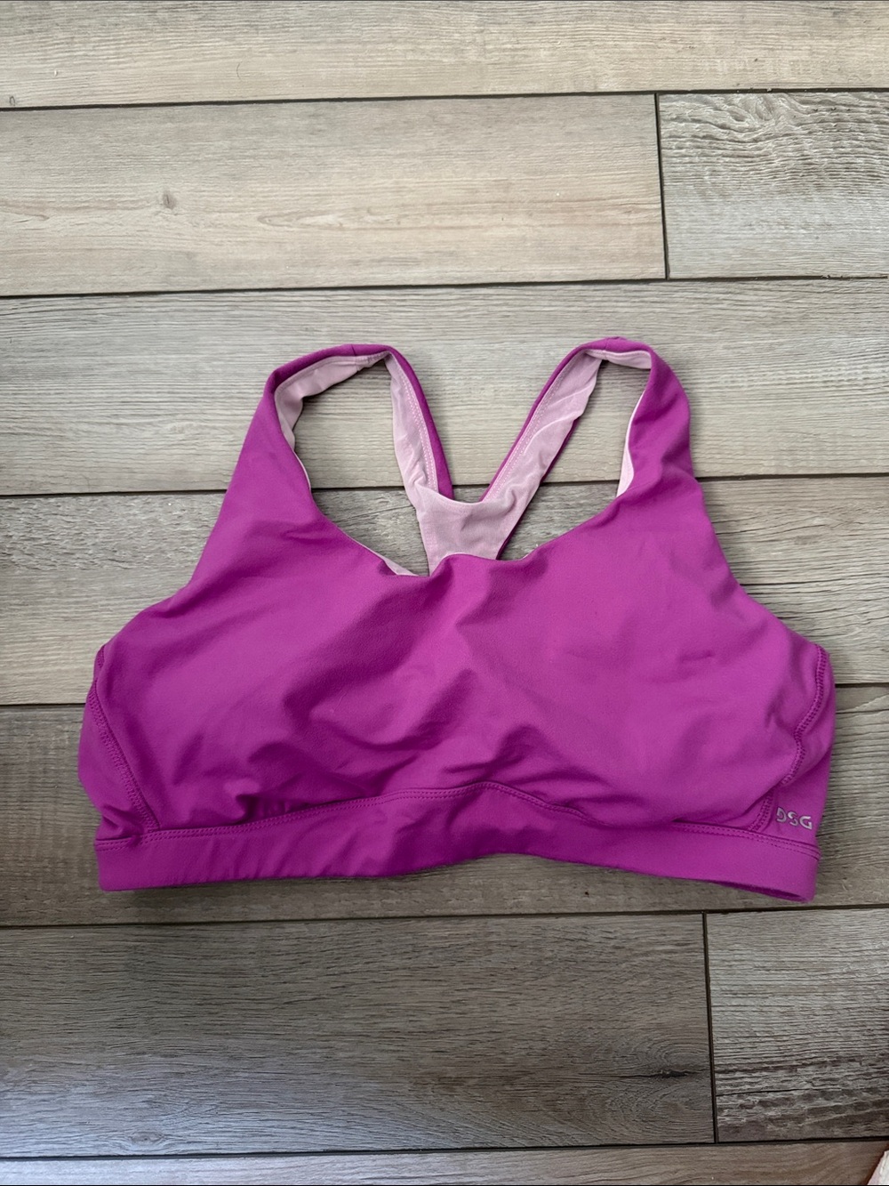 DSG Pink and Light Pink Racerback Sports Bra